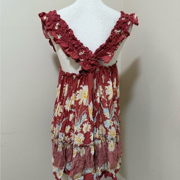 New Free People Pink Ruched Off-Shoulder Sundress size S - Picture 8 of 10